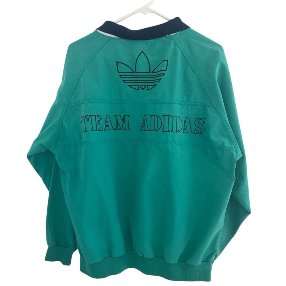 Vintage Team Adidas Teal Color Block Trefoil Collar Track Pullover